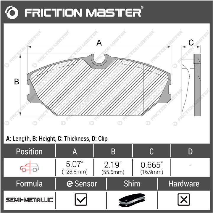 Гальмівні колодки Friction Master Black, комплект Friction Master MKD1145