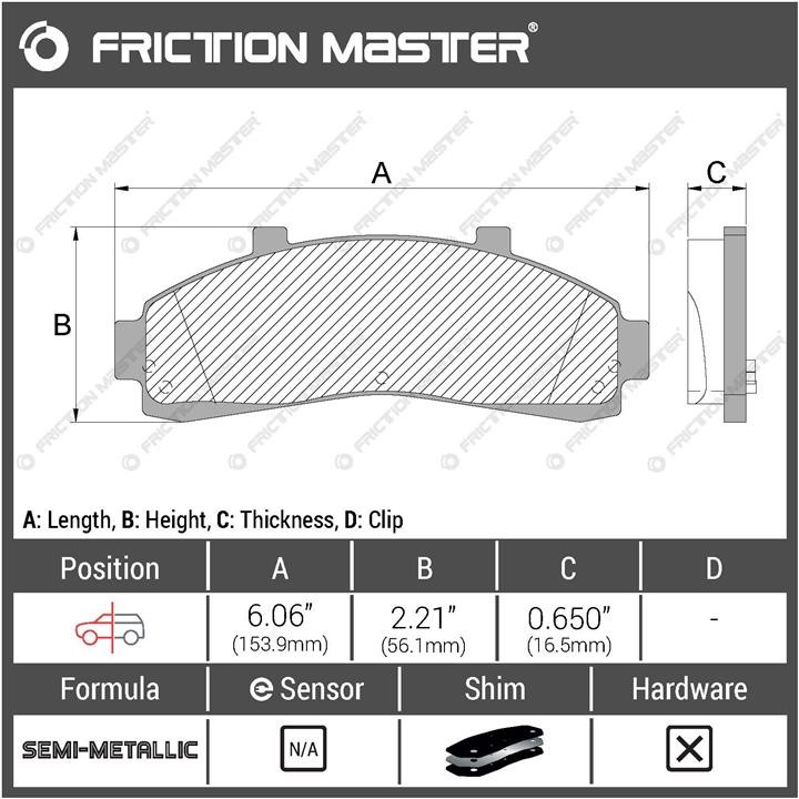 Гальмівні колодки Friction Master Black, комплект Friction Master MKD652