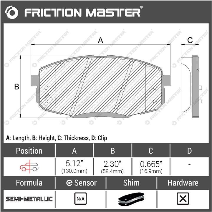 Гальмівні колодки Friction Master Black, комплект Friction Master MKD1397