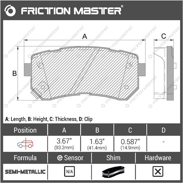 Гальмівні колодки Friction Master Black, комплект Friction Master MKD1157