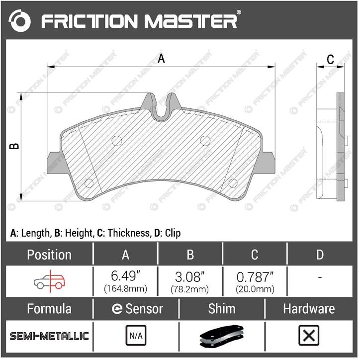 Гальмівні колодки Friction Master Black, комплект Friction Master MKD1318