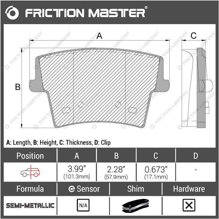 Гальмівні колодки Friction Master Black, комплект Friction Master MKD1057