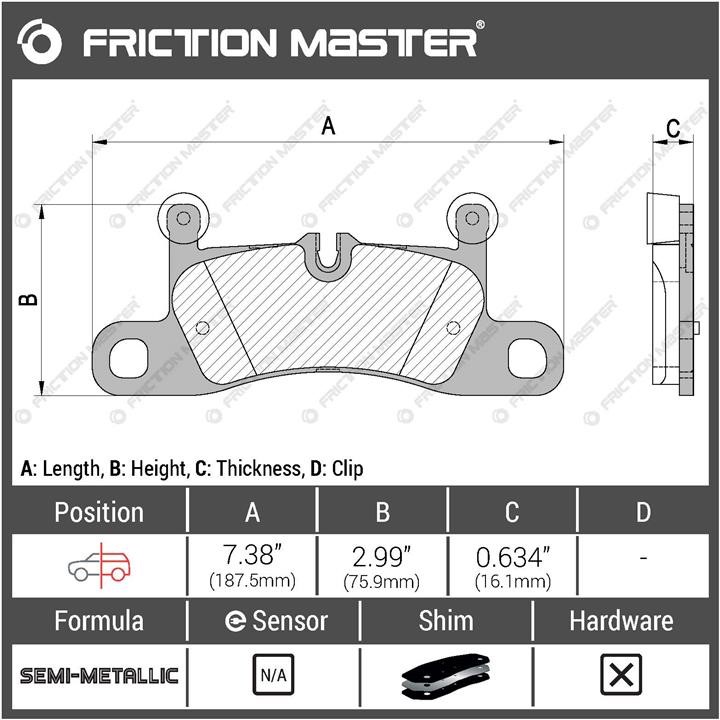 MKD1453 Friction Master Тормозные колодки дисковые Friction Master Black, комплект