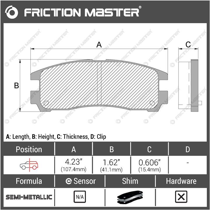 Гальмівні колодки Friction Master Black, комплект Friction Master MKD383