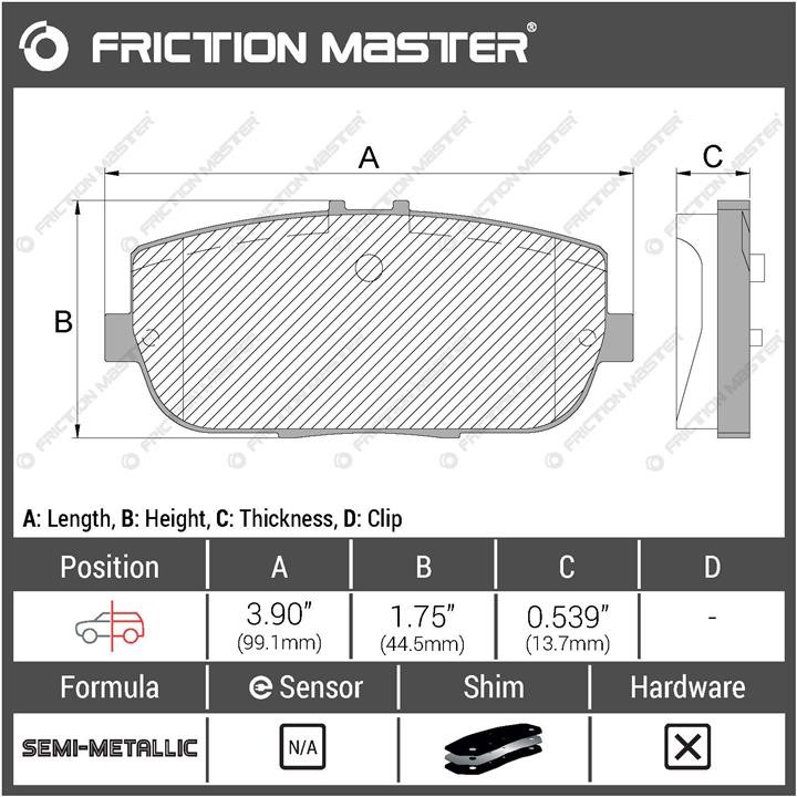 Гальмівні колодки Friction Master Black, комплект Friction Master MKD1180