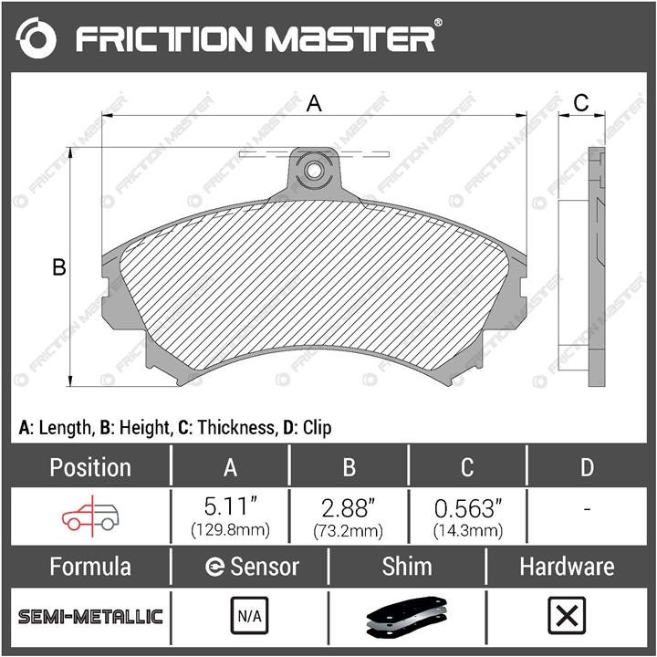Гальмівні колодки Friction Master Black, комплект Friction Master MKD1494