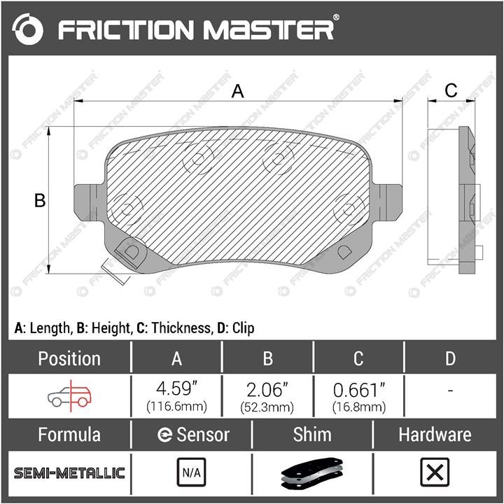 Гальмівні колодки Friction Master Black, комплект Friction Master MKD1326