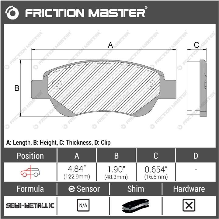 Гальмівні колодки Friction Master Black, комплект Friction Master MKD1604