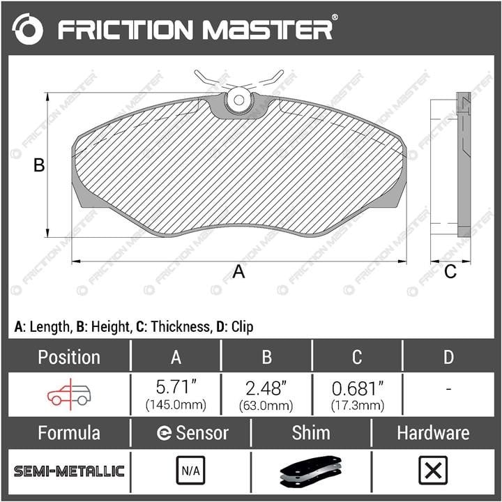 MKD1500 Friction Master Тормозные колодки дисковые Friction Master Black, комплект