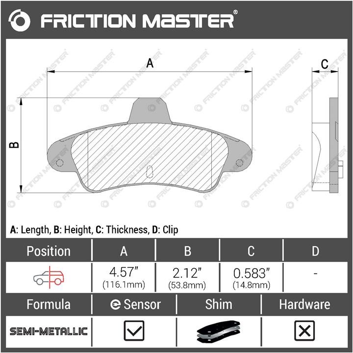 Гальмівні колодки Friction Master Black, комплект Friction Master MKD899