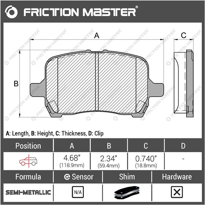 Гальмівні колодки Friction Master Black, комплект Friction Master MKD1028
