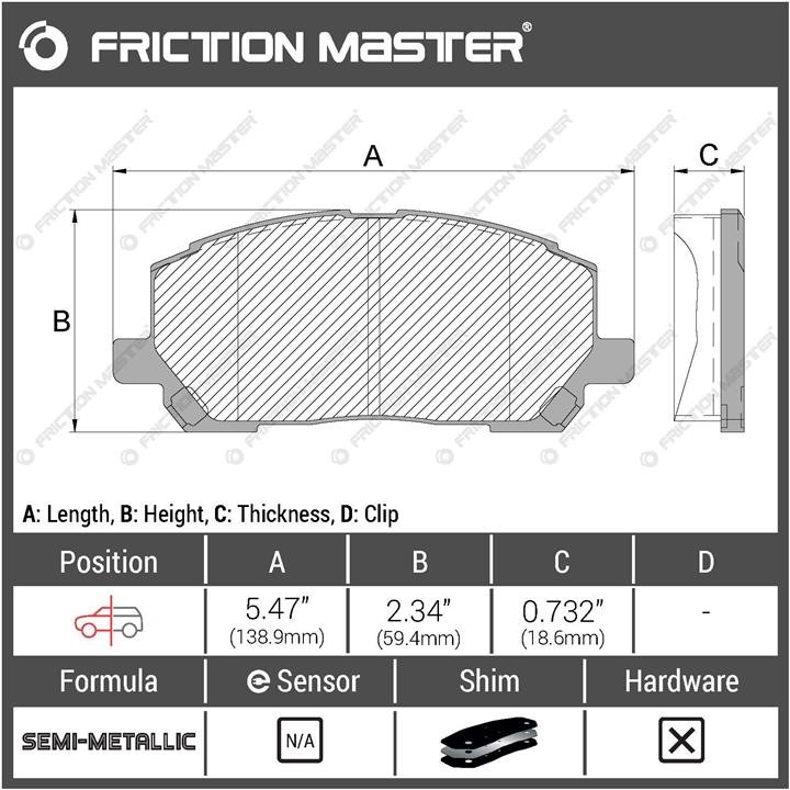 MKD884 Friction Master Тормозные колодки дисковые Friction Master Black, комплект