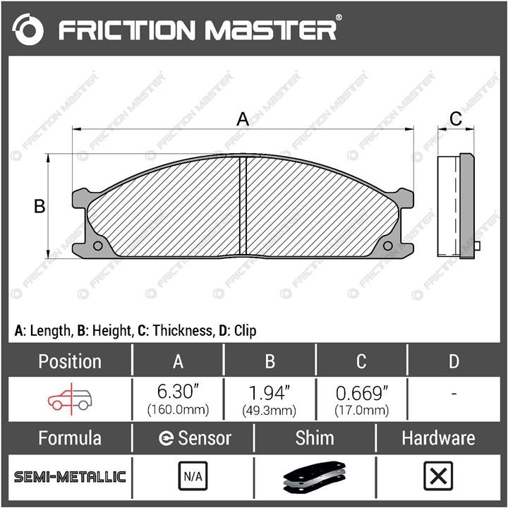 Гальмівні колодки Friction Master Black, комплект Friction Master MKD333