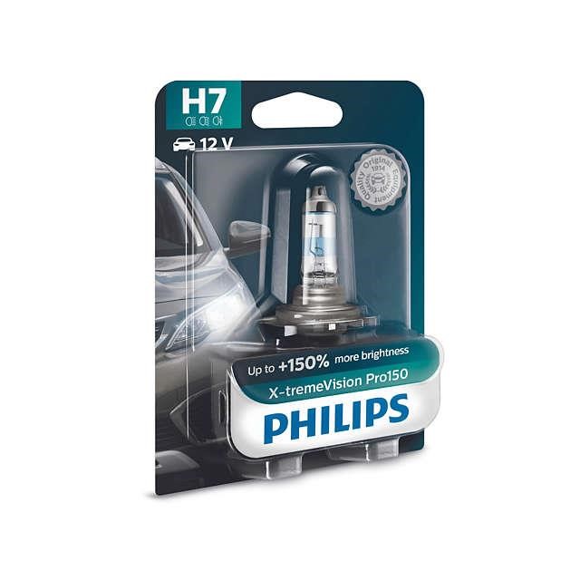 Лампа галогенна Philips X-Tremevision +150% 12В H7 55Вт +150% Philips 12972XVPB1