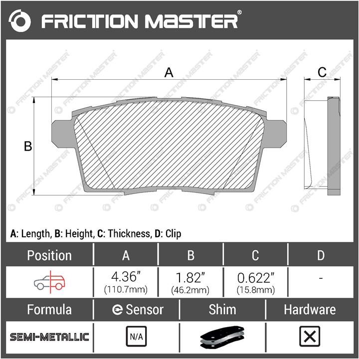 Гальмівні колодки Friction Master Black, комплект Friction Master MKD1259
