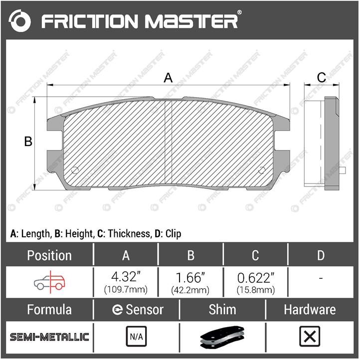 Гальмівні колодки Friction Master Black, комплект Friction Master MKD580