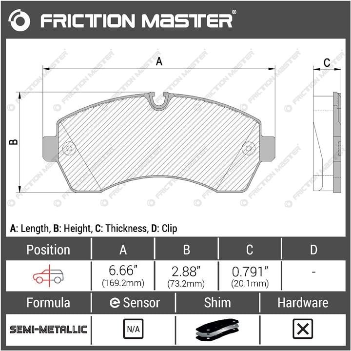 MKD1268 Friction Master Тормозные колодки дисковые Friction Master Black, комплект