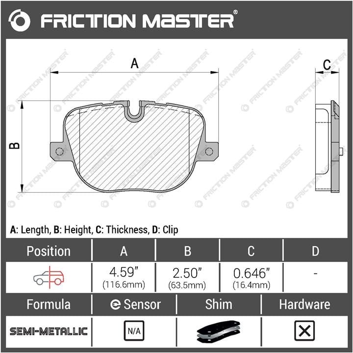 Friction Master MKD1427 Гальмівні колодки Friction Master Black, комплект MKD1427: Приваблива ціна - Купити в Україні на EXIST.UA! MKD1427 Friction Master Гальмівні колодки Friction Master Black, комплект
