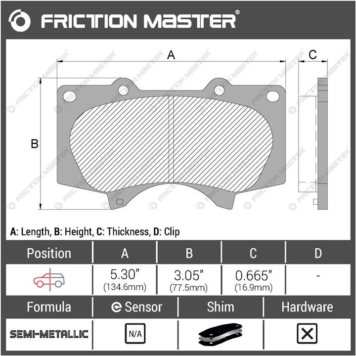 Гальмівні колодки Friction Master Black, комплект Friction Master MKD976