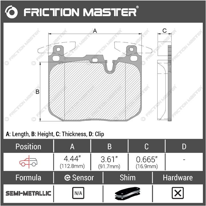 Гальмівні колодки Friction Master Black, комплект Friction Master MKD1609