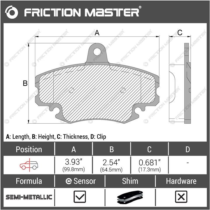 Гальмівні колодки Friction Master Black, комплект Friction Master MKD1146