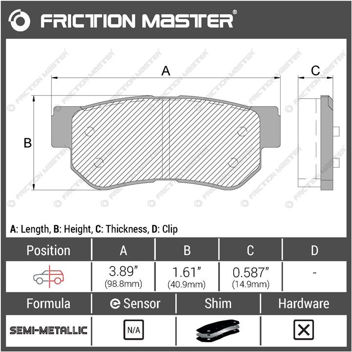 Гальмівні колодки Friction Master Black, комплект Friction Master MKD813