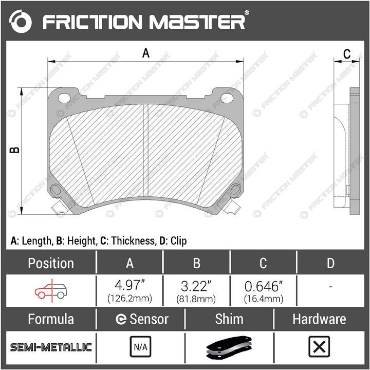 MKD1396 Friction Master Тормозные колодки дисковые Friction Master Black, комплект