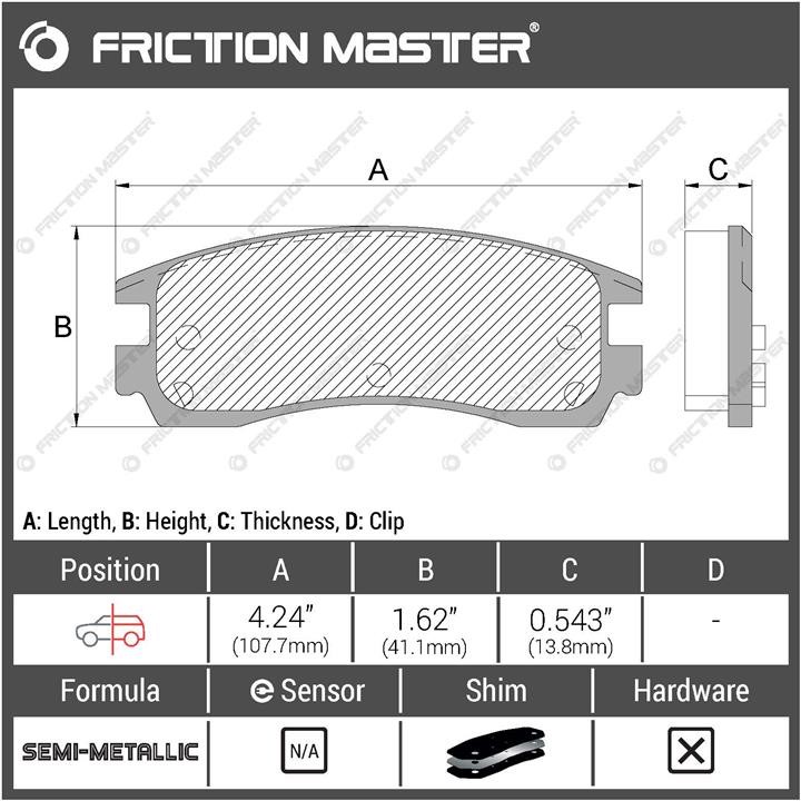 Гальмівні колодки Friction Master Black, комплект Friction Master MKD508