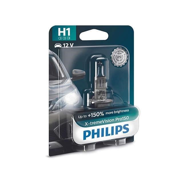 Лампа галогенна Philips X-Tremevision +150% 12В H1 55Вт +150% Philips 12258XVPB1
