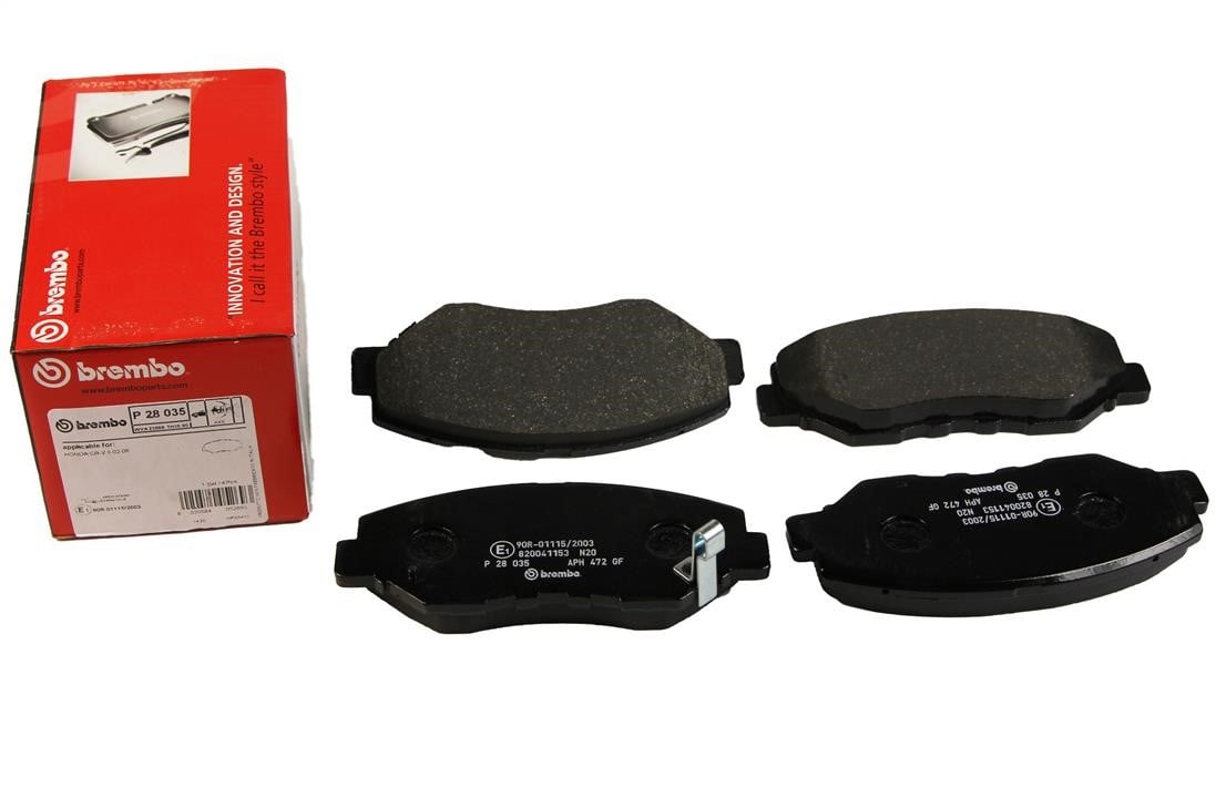 Тормозные колодки дисковые, комплект Brembo P 28 035