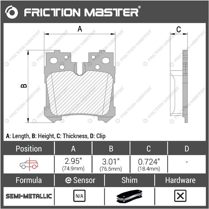 MKD1283 Friction Master Тормозные колодки дисковые Friction Master Black, комплект