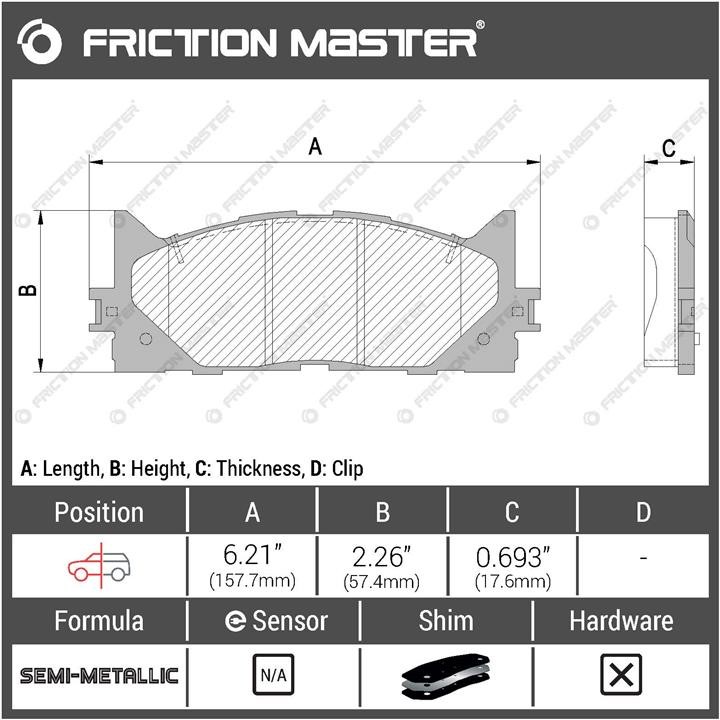 Гальмівні колодки Friction Master Black, комплект Friction Master MKD1293