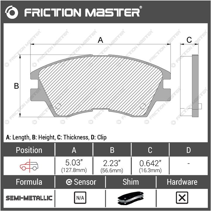 MKD349 Friction Master Тормозные колодки дисковые Friction Master Black, комплект