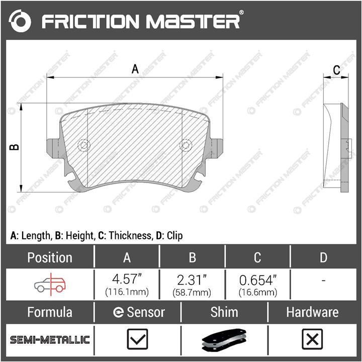 Гальмівні колодки Friction Master Black, комплект Friction Master MKD1018