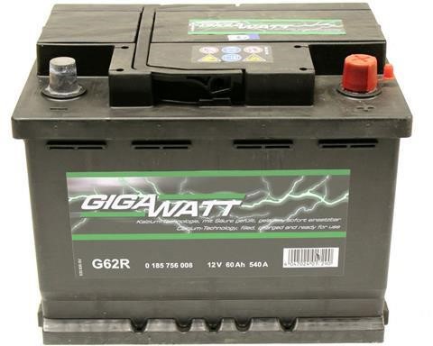 Батарея аккумуляторная Gigawatt 12В 60Ач 540А(EN) R+ Gigawatt 0185756008 - фото 2