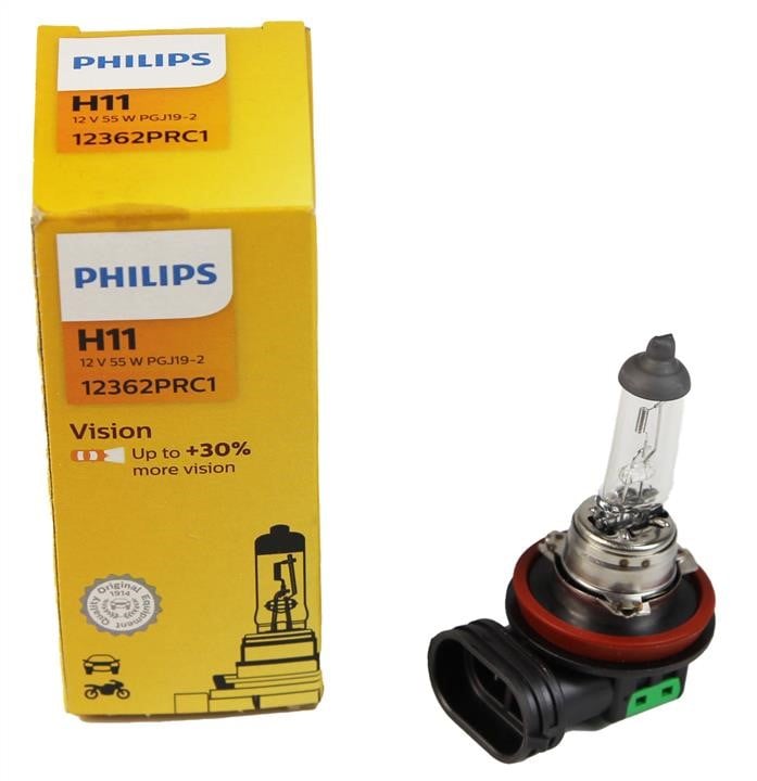 Лампа галогенна Philips Vision +30% 12В H11 55Вт +30% Philips 12362PRC1
