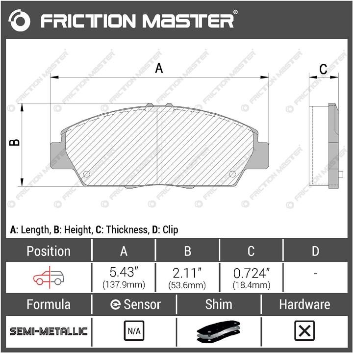 Гальмівні колодки Friction Master Black, комплект Friction Master MKD568