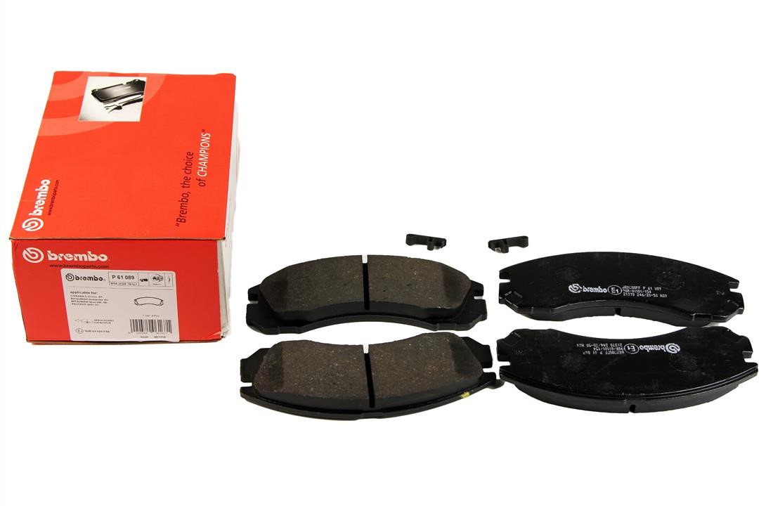 Тормозные колодки дисковые, комплект Brembo P 61 089