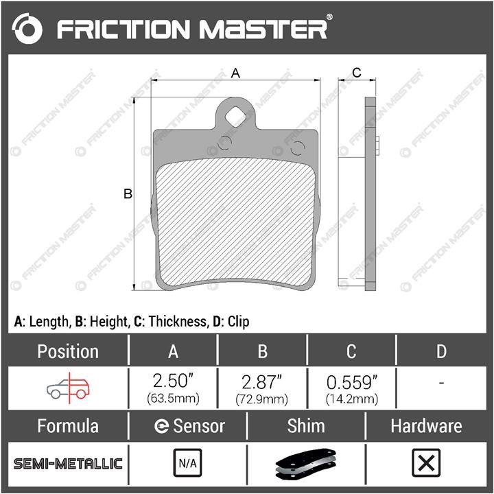Гальмівні колодки Friction Master Black, комплект Friction Master MKD779