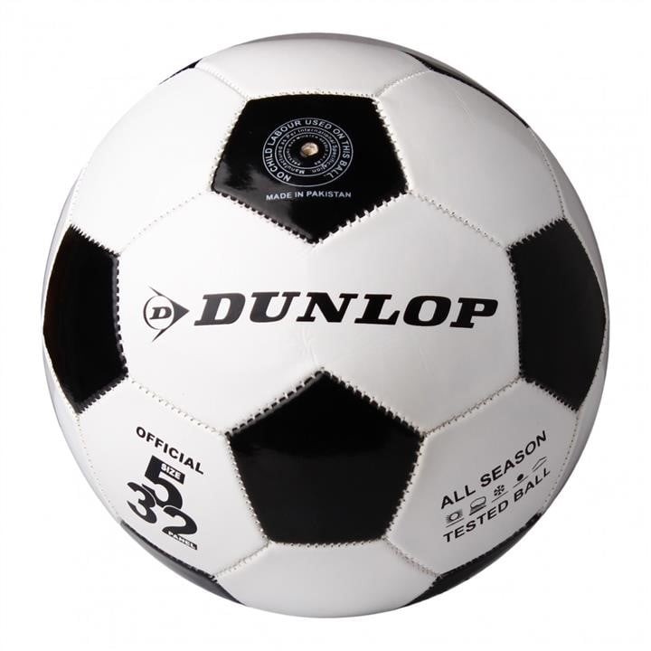 Dunlop D01842-BLK Футбольний м'яч Dunlop Football білий+чорний / D01842-blk D01842BLK: Приваблива ціна - Купити в Україні на EXIST.UA!