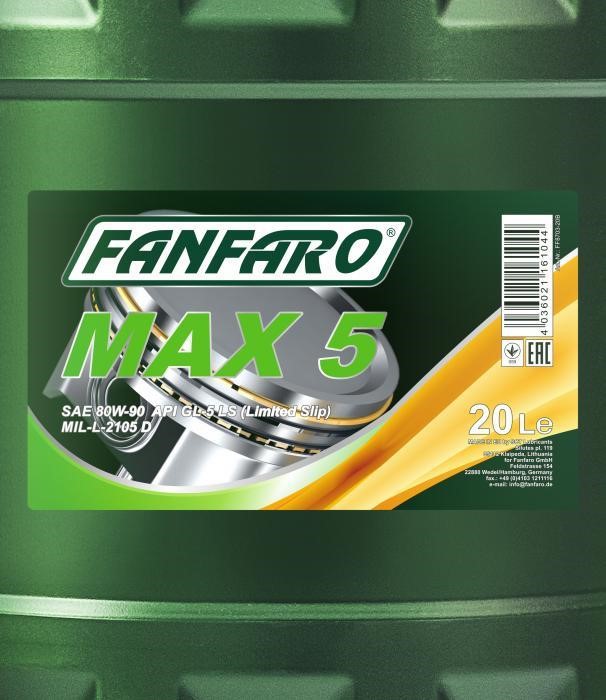 Олива трансмісійна FanFaro MAX 5 80W-90, 20 л Fanfaro FF8703-20