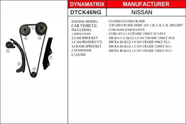 Dynamatrix DTCK46NG Комплект ланцюга ГРМ DTCK46NG: Купити в Україні - Добра ціна на EXIST.UA!
