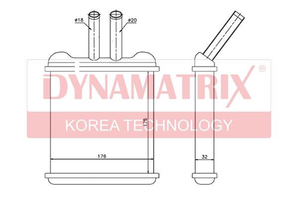 Dynamatrix DR76502 Теплообмінник, система опалення салону DR76502: Приваблива ціна - Купити в Україні на EXIST.UA!