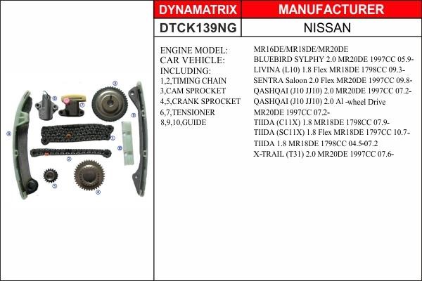 Dynamatrix DTCK139NG Комплект ланцюга ГРМ DTCK139NG: Купити в Україні - Добра ціна на EXIST.UA!