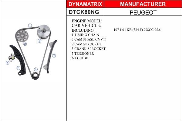 Dynamatrix DTCK80NG Комплект ланцюга ГРМ DTCK80NG: Купити в Україні - Добра ціна на EXIST.UA!