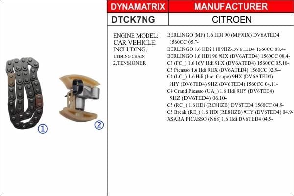 Dynamatrix DTCK7NG Комплект ланцюга ГРМ DTCK7NG: Купити в Україні - Добра ціна на EXIST.UA!