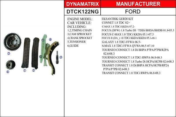 Dynamatrix DTCK122NG Комплект ланцюга ГРМ DTCK122NG: Купити в Україні - Добра ціна на EXIST.UA!