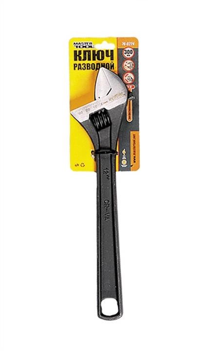 760224 Mastertool Ключ разводной 300 мм, 0-35 мм, Cr-V, фосфатированный MASTERTOOL 76-0224