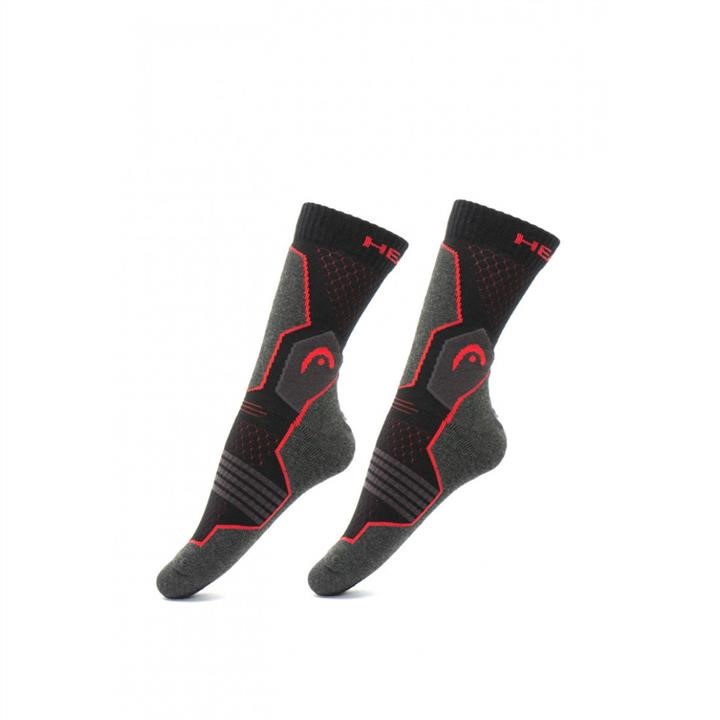 Шкарпетки Head HIKING CREW 2P UNISEX, 2 пари, чорний&#x2F;червоний 39-42 Head 781001001-23239-42