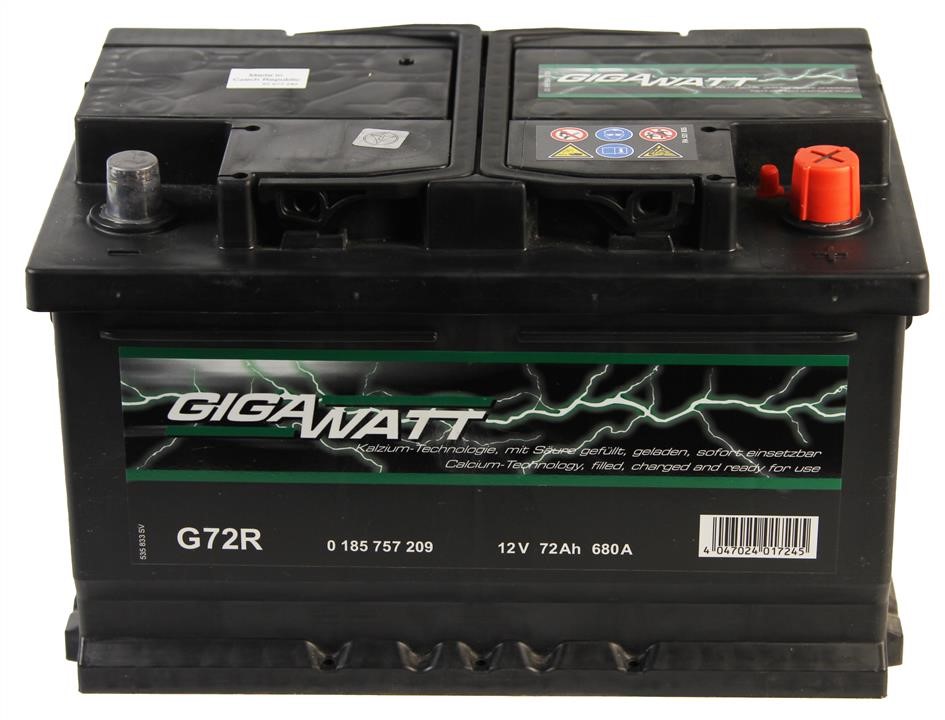 Gigawatt 0 185 757 209 Акумулятор Gigawatt 12В 72Ач 680А(EN) R+ 0185757209: Купити в Україні - Добра ціна на EXIST.UA!